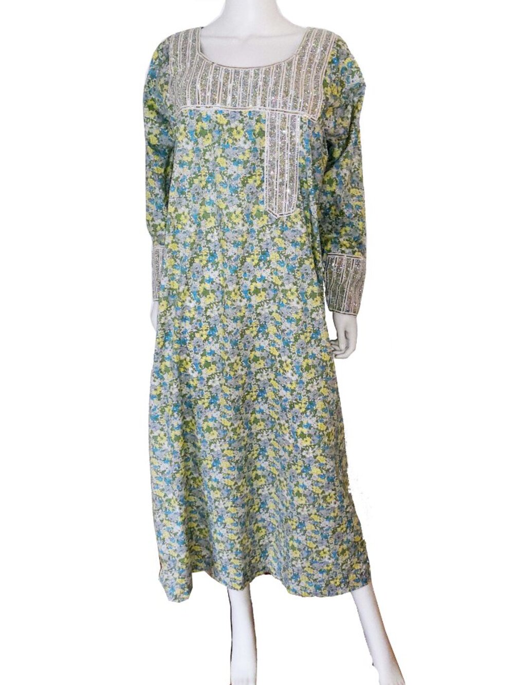Kaftan Dubai Embellished Cotton Dress